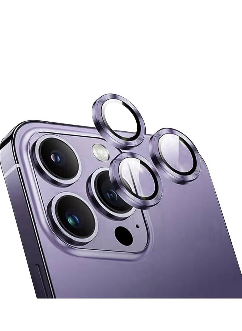 حامي عدسة الكاميرا لجهاز iPhone 14 Pro / iPhone 14 Pro Max، غطاء زجاج مقسى 9H [مجموعة محاذاة سهلة التركيب] حلقة معدنية فردية - Image 1