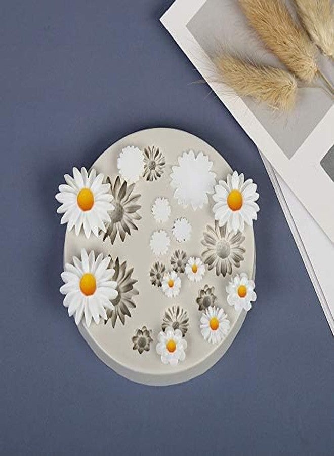 aoukoslt Cute Flower Silicone Molds Daisy Shape Fondant Candy Mould Mini Flower Chocolate Molds for Cake Decoration Cupcake Topper Fudge Polymer Clay, Fondant and Gum Paste Molds - Image 4