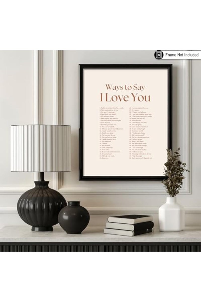 Poster Master Ways To Say I Love You Poster - Motivational Print - Valentine's Day Art - Positive Quote Art - Love Art - Brown Typography Art - Romantic Living Room Decor - 8x10 UNFRAMED Wall Art - Image 3