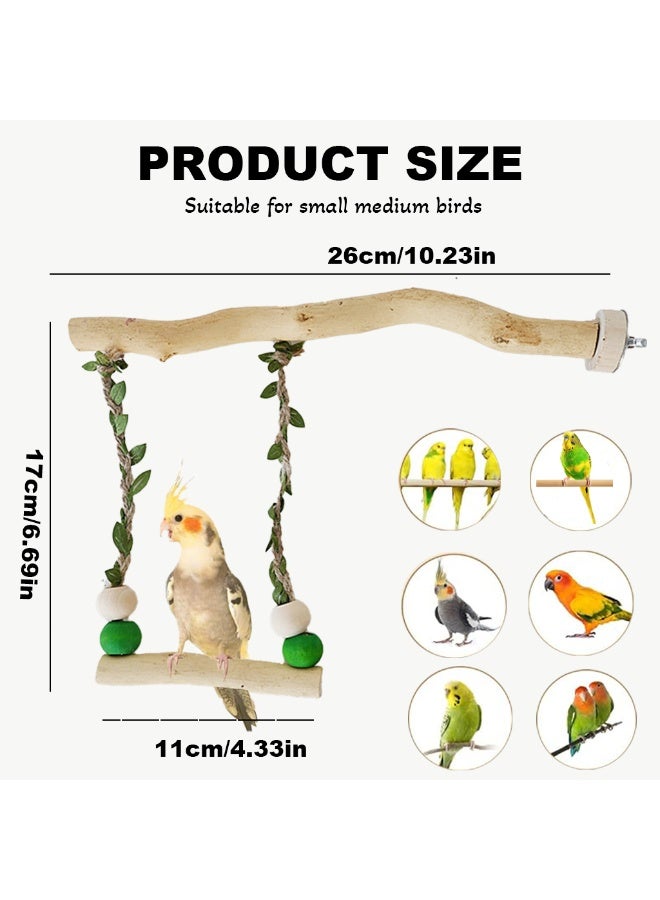 YdingYshengL Parrot Stand Swing Toys,Natural Wood for Birds Toys,Cage Accessories,Suitable for Budgerigar, Parakeet, Conure, Cockatiel, Mynah, Love Birds, Finches and Other Small  Birds - Image 3