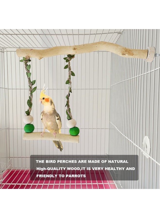YdingYshengL Parrot Stand Swing Toys,Natural Wood for Birds Toys,Cage Accessories,Suitable for Budgerigar, Parakeet, Conure, Cockatiel, Mynah, Love Birds, Finches and Other Small  Birds - Image 4