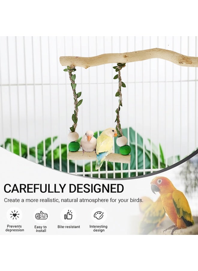 YdingYshengL Parrot Stand Swing Toys,Natural Wood for Birds Toys,Cage Accessories,Suitable for Budgerigar, Parakeet, Conure, Cockatiel, Mynah, Love Birds, Finches and Other Small  Birds - Image 5