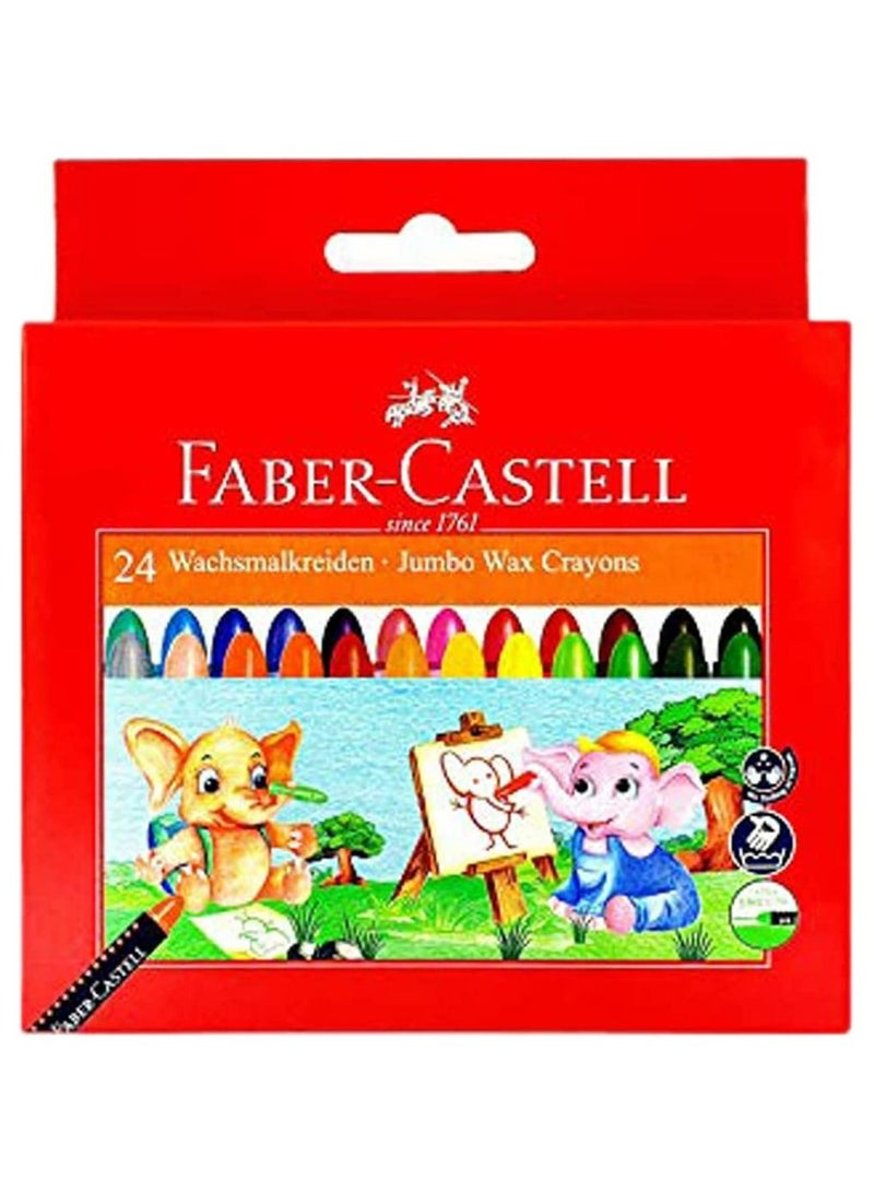 Faber-Castell 90Mm Jumbo Wax Crayons (Pack of 24) - Image 1