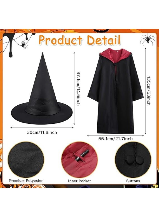 Arabest Halloween Costumes - Wizard Costume Set with Robe, Hat, Magic Wand, Scarf, Tie, Glasses,Tattoo, Halloween Costumes - Image 5