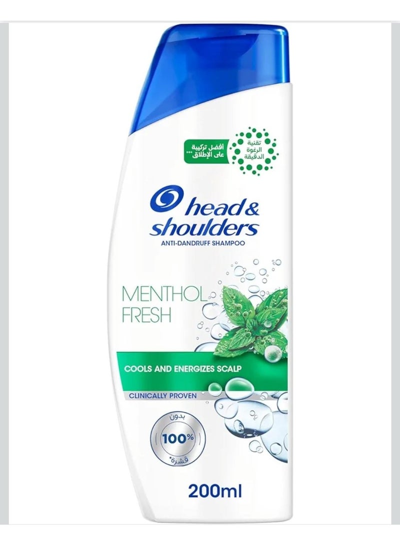 Head & Shoulders Anti-Dandruff Shampoo, Menthol Fresh, 200ml
