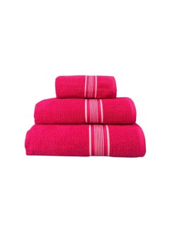 White Rose Shiny Collection 450GSM Bath Towels Set of 3 - Bath Sheet (80x160) - Bath Towel (70x140) - Face Towel (50x90) Quick Dry, Max Absorbent - Red  - Image 2