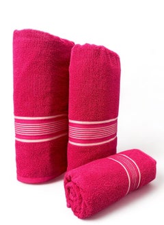 White Rose Shiny Collection 450GSM Bath Towels Set of 3 - Bath Sheet (80x160) - Bath Towel (70x140) - Face Towel (50x90) Quick Dry, Max Absorbent - Red  - Image 3