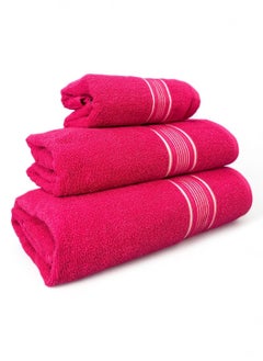 White Rose Shiny Collection 450GSM Bath Towels Set of 3 - Bath Sheet (80x160) - Bath Towel (70x140) - Face Towel (50x90) Quick Dry, Max Absorbent - Red  - Image 4