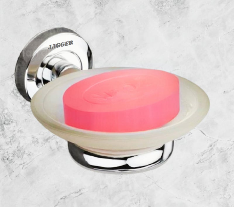 JAGGER JAG244 Soap Dish/Soap Case Stand/Soap Holder for Washbasin/Bathroom/Kitchen, (3.25 Inch) (Chrome Finish [ Holder with Dish ]) - Image 1