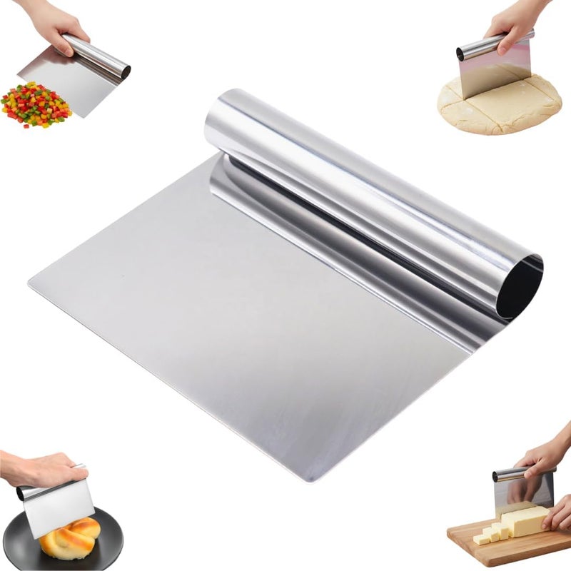 MARKQ Stainless Steel Cake Scraper & Pizza Dough Cutter – Smoother Edge for Precision – Use for Baking and Kitchen Use (Pack of 1) - Image 1