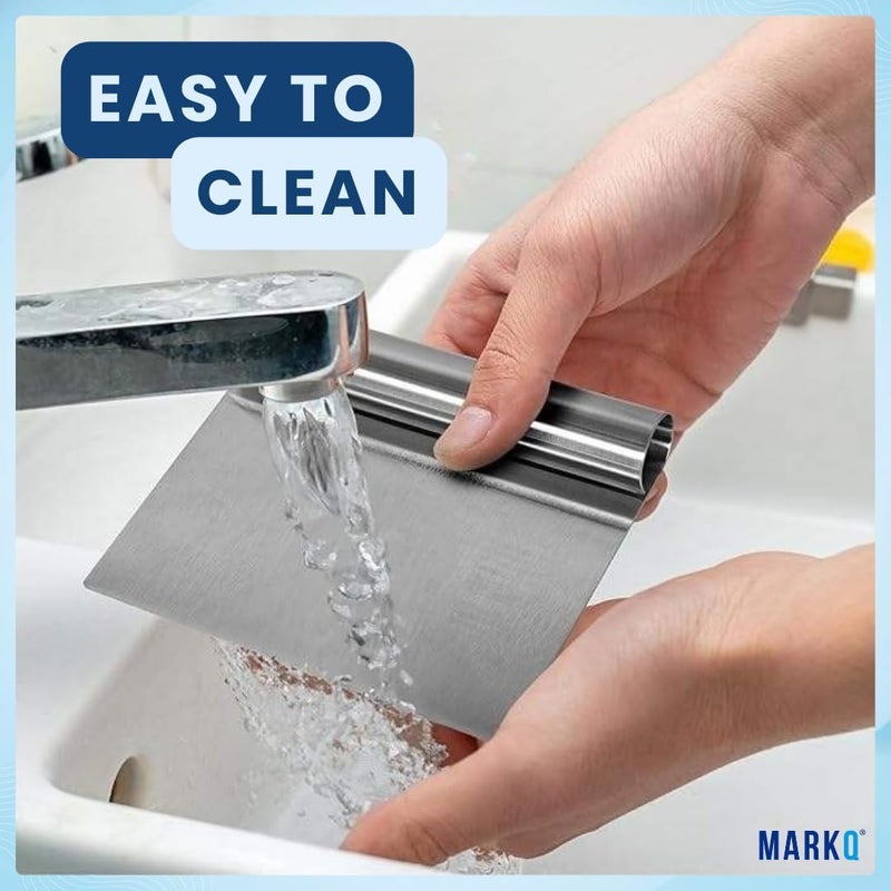 MARKQ Stainless Steel Cake Scraper & Pizza Dough Cutter – Smoother Edge for Precision – Use for Baking and Kitchen Use (Pack of 1) - Image 5