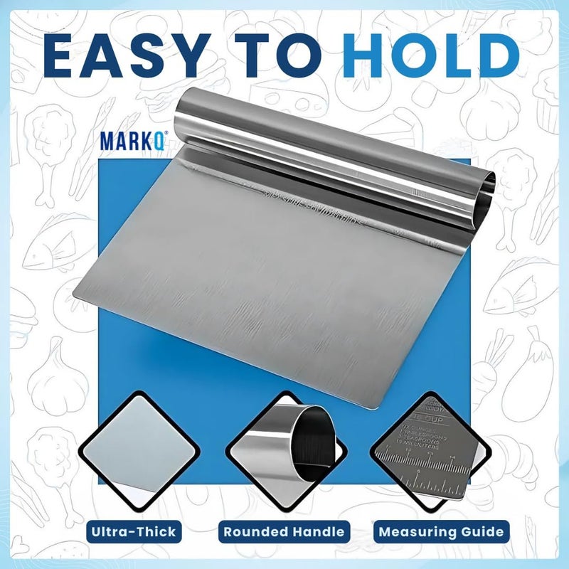 MARKQ Stainless Steel Cake Scraper & Pizza Dough Cutter – Smoother Edge for Precision – Use for Baking and Kitchen Use (Pack of 1) - Image 3
