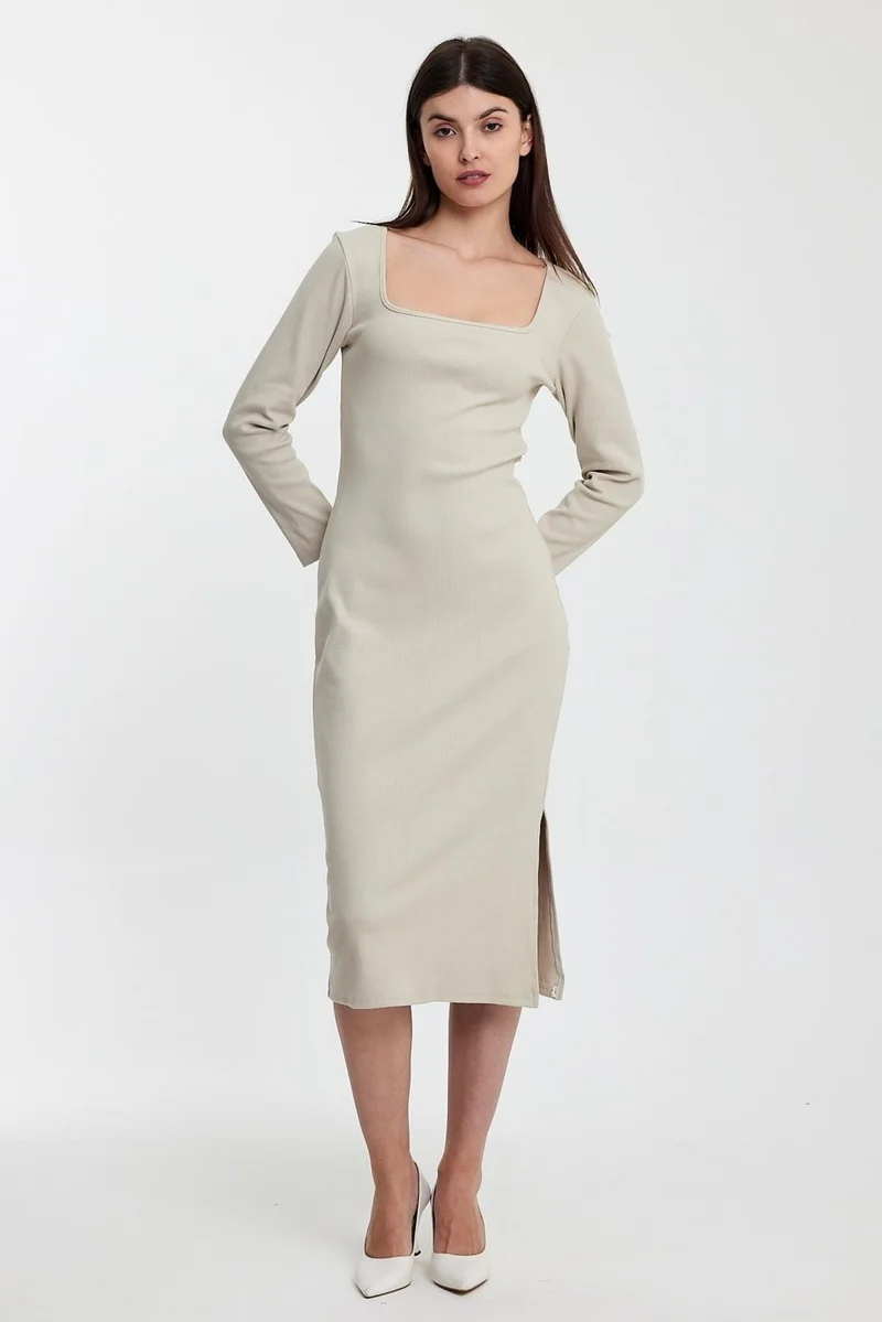 الكسندر جاردي Ribbed Squareneck Dress