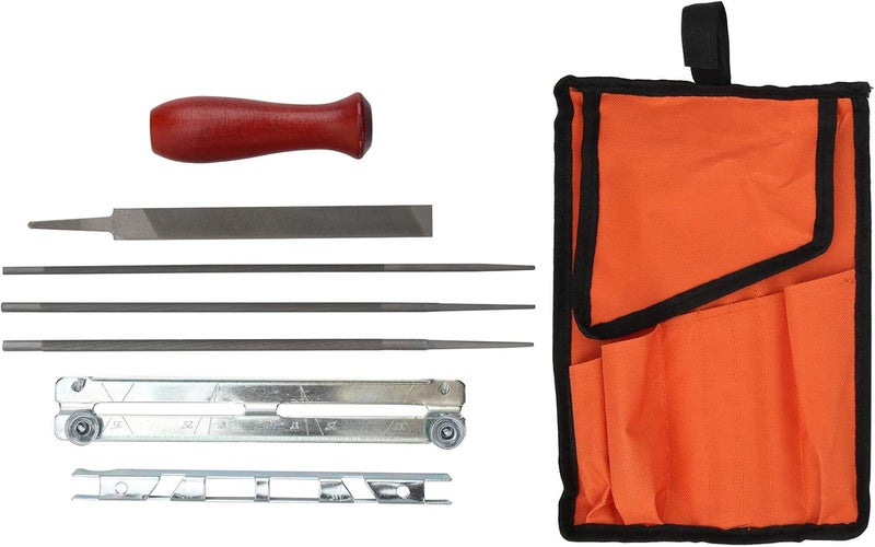 8pcs Chainsaw Sharpening Kit, Wireless Chain Saw File Sharpener Tools Set with Storage Bag, Round and Flat Grinding Files for Accurate Angle Alignment, Tool Steel Sharpening Kit - Image 1