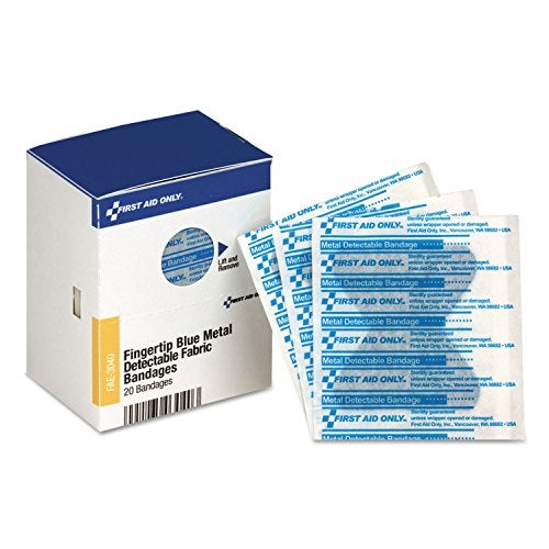 First Aid Only FAE-3040 SmartCompliance Refill Blue Metal Detectable Fingertip Bandages, First Aid Kit Refill Supplies for Business, Food Service, Restaurants, Worksites, and Home, 20 Count - Image 4