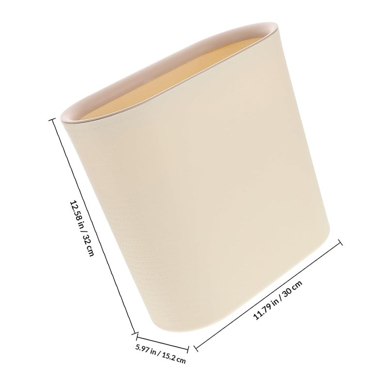 Large Plastic Garbage Bin with Lid, Kitchen Trash Can for Bathroom and Laundry Room, Narrow Space Wastebasket for Home Office Bedroom - Image 2