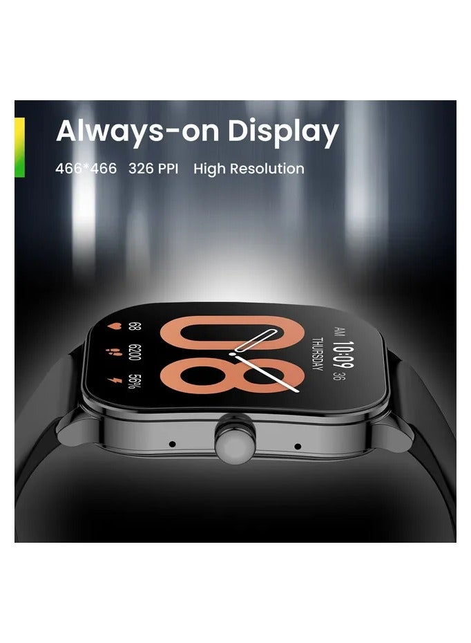 REBENUO Pop 3S Smart Watch with 1.96 AMOLED Display Bluetooth Calling SpO2 12-Day Battery Life AI Voice Assistance 100 Sports Modes 24H HR Monitor Music Control Over 100Watch Faces Last Version Silver - Image 2