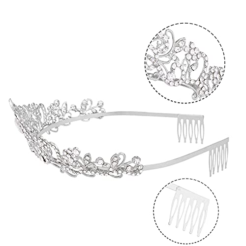 Vofler Princess Peach Crown, Fairy Godmother Rapunzel Costume Tiara for Women Silver Coronas para 15 Años Hair Accessories for Princess Bride Diaries Party Quinceanera Prom Wedding Birthday Girls - Image 5