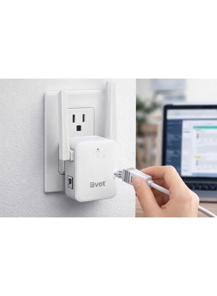مقوي إشارة الواي فاي BVOT موديل M09 – سرعة 300Mbps بتردد 2.4GHz | تقنية 2x2 MIMO | مقوي واي فاي سهل التركيب مع منفذ RJ45 لإزالة المناطق الضعيفة - Image 4