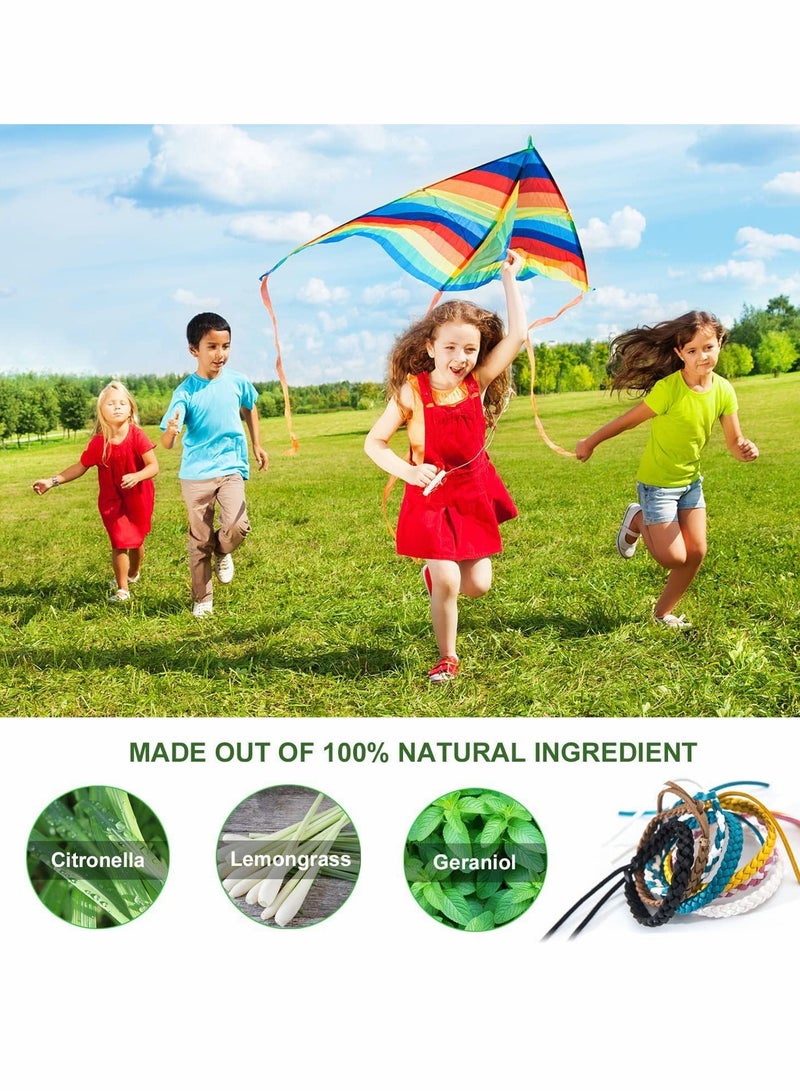 SYOSI Mosquito Repellent Bracelets, Individually Wrapped PU Leather Mixed Color Bands for Kids & Adults Outdoor Camping Fishing Traveling, Insect Killer Natural Ingredient 12 Pack - Image 2
