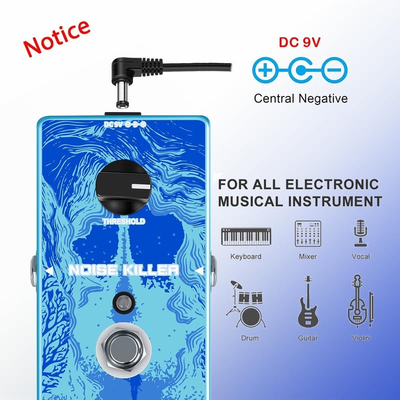 Rowin Noise Killer Guitar Pedal Noise Reduction Full Size True Bypass RE-03 - Image 4