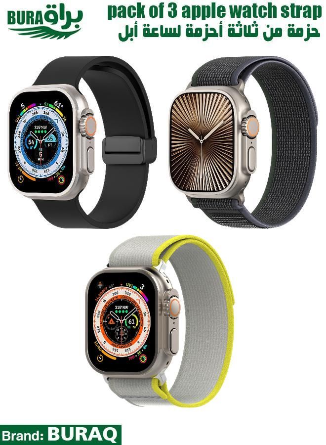 Apple Watch Band Strap For Apple Watch Ultra 2/Ultra 49mm, Series 10 46mm, 9/8/7 45mm, SE2/SE/6/5/4 44mm, 3/2/1 42mm