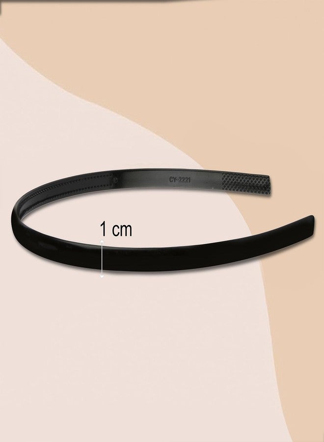 Seeotwo 12 Pieces Premium Plastic Hairband Sports Yoga Multi Style Non-Slip Multi Colour Glossy Korean Headband Unisex Fashion Adjustable Hair Band for Women, Girls, Teens, Men (Multicolor, 12) - Image 5