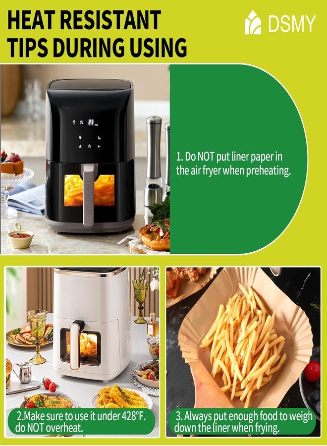 DSMY Air Fryer Liners Disposable 200 PCS, 8 Inch Air Fryer Parchment Paper Liners for 5-8QT Non-Stick Oil-proof for Frying, Baking, Roasting Microwave (Square) - Image 3