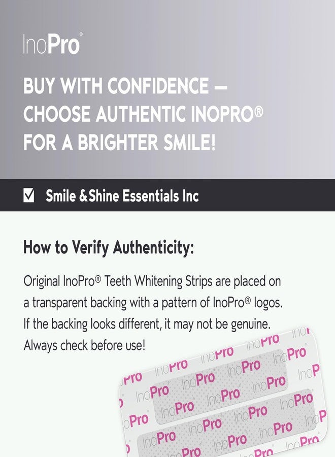 InoPro Natural Teeth Whitening Strips Kit 14 Treatments - Sensitive Teeth Whitener, Peroxide Free, Enamel Safe White Strips - Instant Teeth Whitening Without The Harm (28 Strips) - Image 2