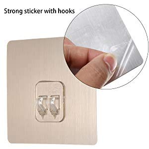 CARTSHOPPER Self Seamless Adhesive Plastic Wall Hooks Heavy Duty Hooks Magic Adhesive Sticker for Bathroom Self Corner Shelves (Only Stickers) (12) - Image 4