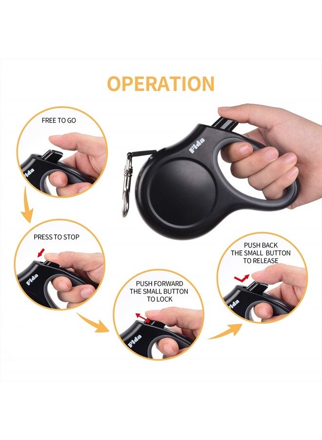 fida Retractable Dog Leash X-Small Breed, 10 ft Durable Pet Walking Leash for Extra Small Dogs/Cats/Small Animals up to 18 lbs, 360° Tangle Free, Black - Image 5