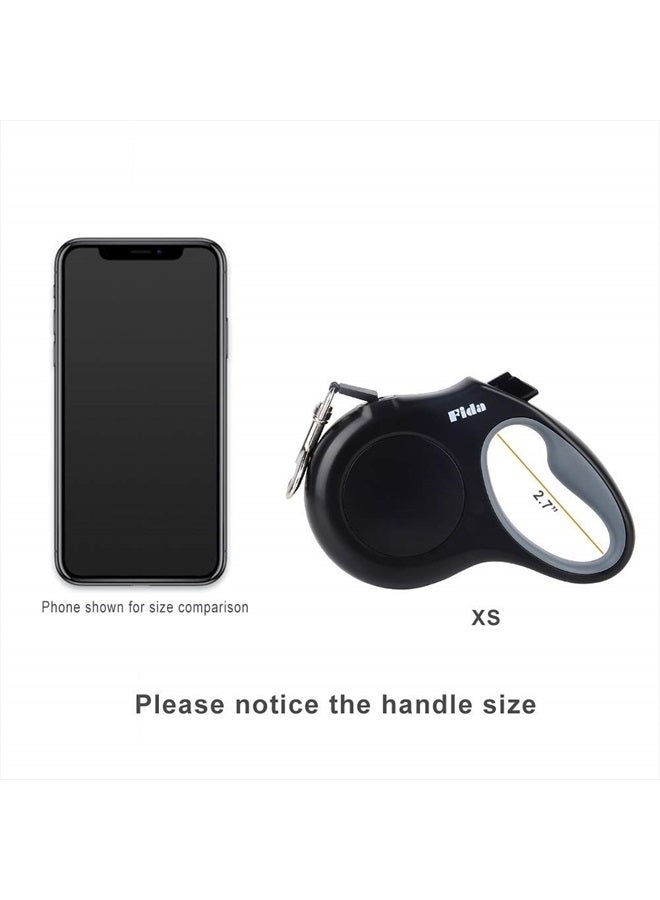 fida Retractable Dog Leash X-Small Breed, 10 ft Durable Pet Walking Leash for Extra Small Dogs/Cats/Small Animals up to 18 lbs, 360° Tangle Free, Black - Image 2