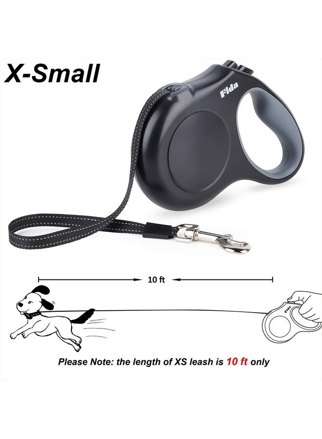 fida Retractable Dog Leash X-Small Breed, 10 ft Durable Pet Walking Leash for Extra Small Dogs/Cats/Small Animals up to 18 lbs, 360° Tangle Free, Black - Image 3