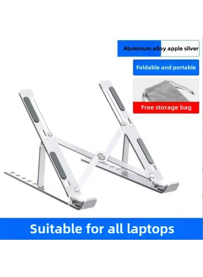 Digital Computer Stand Desktop Computer Rack Adjustable Laptop Holder Foldable Desk Organizer Tablet Mount Bracket-Color:Oxidation Quality-18-inch Aluminum Alloy Bracket Silver (velvet Bag) Recommended For Computers Under 16-inch - Image 1