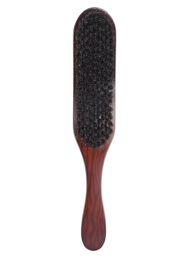 UPIQNG Hog Bristle Hair Brush Beechwood Mustache Brush Wooden Hair Styling Brush Handle Wave Hair Brush for Men Thick Coarse Hair - Image 1
