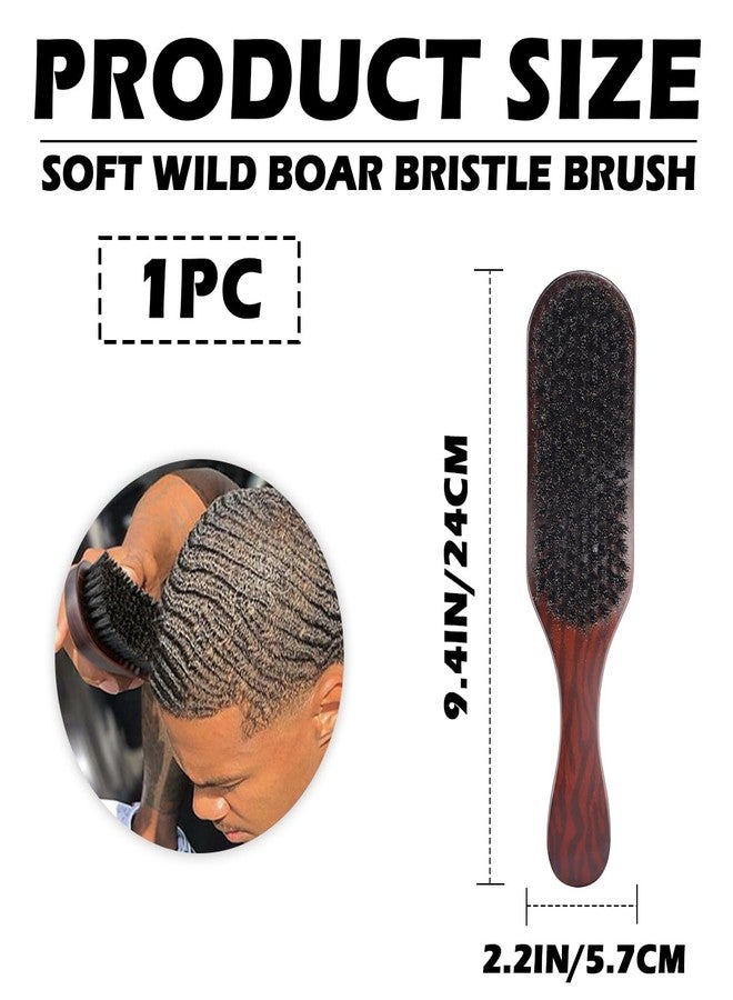 UPIQNG Hog Bristle Hair Brush Beechwood Mustache Brush Wooden Hair Styling Brush Handle Wave Hair Brush for Men Thick Coarse Hair - Image 2