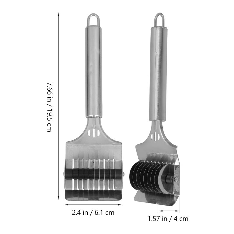 Stainless Steel Manual Pasta Maker Noodle Cutter Dough Scraper Kitchen Gadget Random Handle Color - Image 3