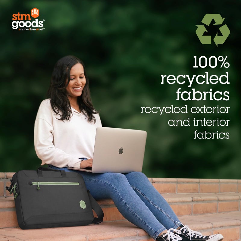 STM Minimal 16” Laptop Sleeve Bag, Lightweight & Durable, Sustainable Travel & Daily Use, Black - Image 2