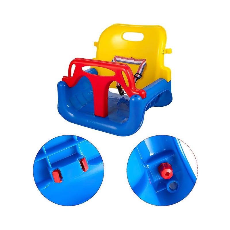 3-in-1 Toddler Swing Seat Baby Swing Outdoor Anti-Flip Snug and Secure Detachable Infants to Teens Swing Seat for Indoor Outdoor Blue - Image 4