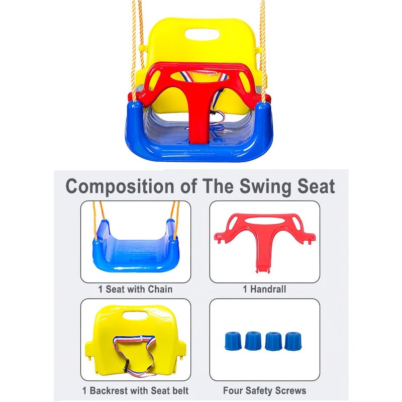 3-in-1 Toddler Swing Seat Baby Swing Outdoor Anti-Flip Snug and Secure Detachable Infants to Teens Swing Seat for Indoor Outdoor Blue - Image 2