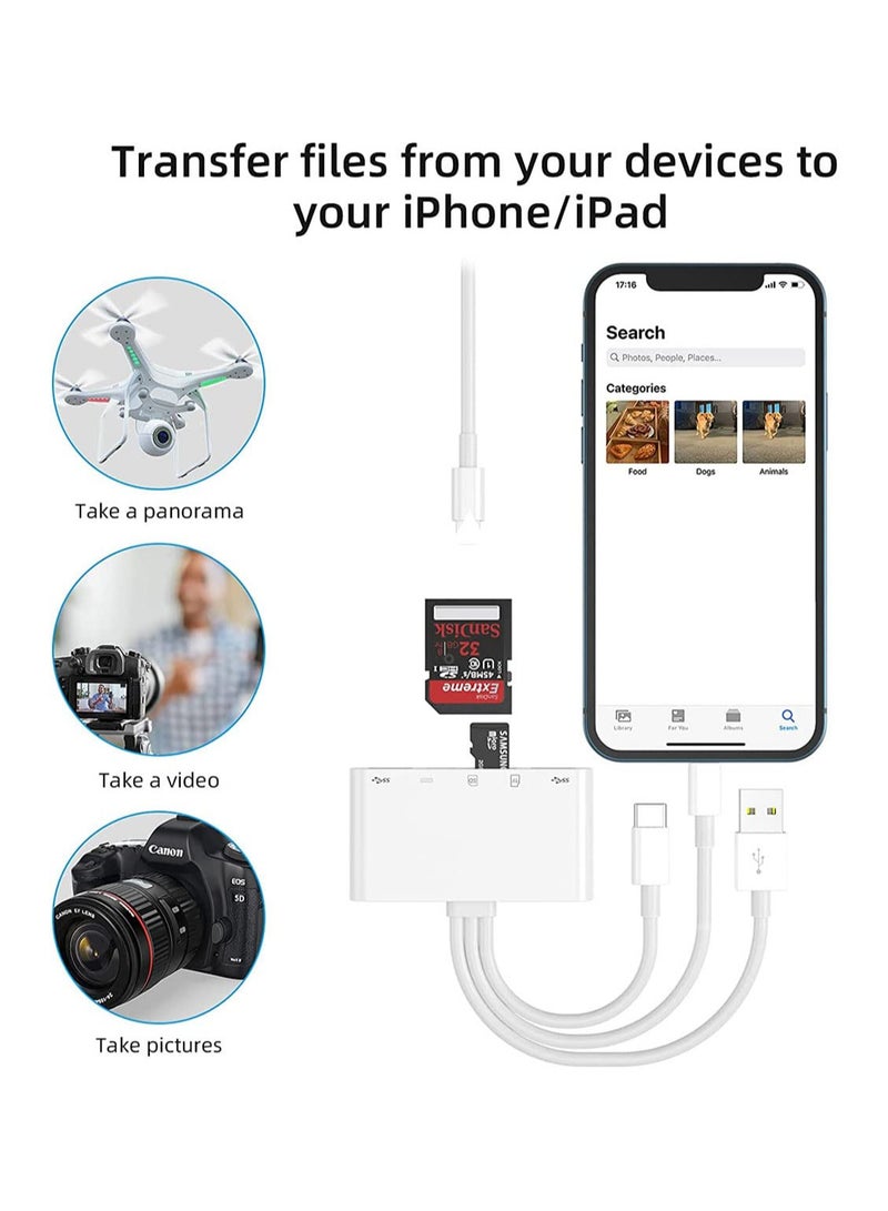 KASTWAVE SD Card Reader, 5 in 1 USB C SD Camera Memory Card Reader, Plug N Play for iPhone, iPad, Android, Mac, Computer, Camera, MacBook, Supports SD, Micro SD, SDHC, SDXC, MMC and USB OTG - Image 5