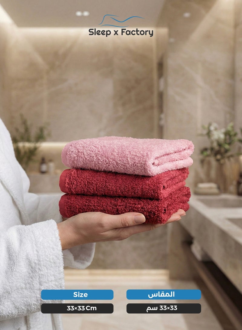 سليب × فاكتوري طقم مناشف وجه 12 قطعة مقاس 33×33 سم – 100% قطن ناعم وعالي الامتصاص للاستخدام اليومي - Image 3