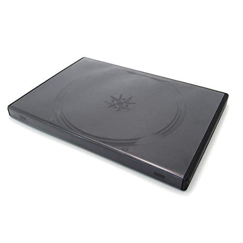 maxtek 25 Pack Maxtek Standard 14mm Black Quad 4 Disc DVD Cases with Double Sided Flip Tray and Outter Clear Sleeve - Image 4