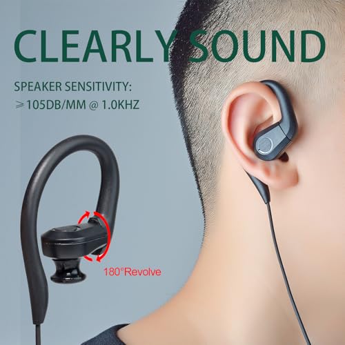 UAYESOK 3.5mm Listen Only Earpiece for Radio Speaker Mic of Motorola Kenwood Baofeng, Police Security Law Enforcement Shoulder Mic Headset, Ear-Hook - Image 2
