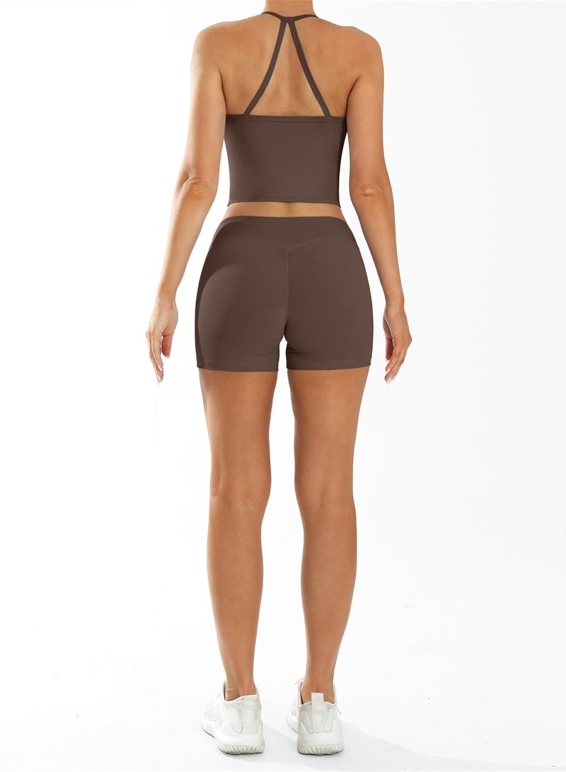 general 2 Piece Workout Sets For Women Tank Top Matching High Waist Booty Lifting Shorts Gym Yoga Active Wear Outfits  - Image 3