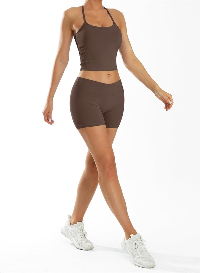 general 2 Piece Workout Sets For Women Tank Top Matching High Waist Booty Lifting Shorts Gym Yoga Active Wear Outfits  - Image 2