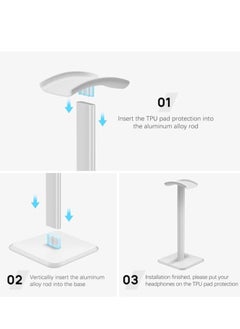 Generic Z8 Over Ear Headset Stand Detachable Headphone Holder Gaming Headset Bracket Aluminum Alloy Earphone Display Rack White  - Image 4