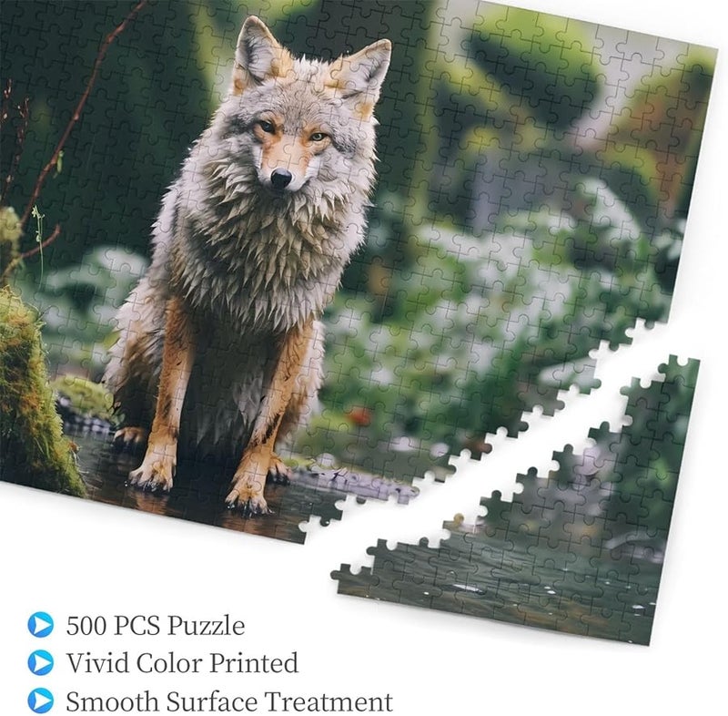 Phayah Wolf After Rain 500 Piece Jigsaw Puzzle For Adults Home Decor 20 4 X 15 Inches - Image 3