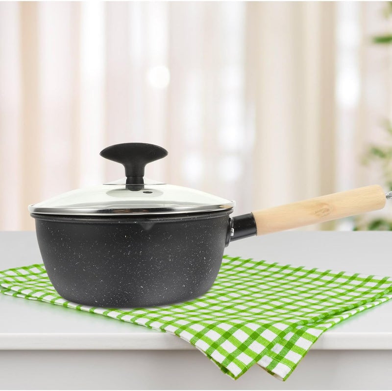 Stone Milk Saucepan 18cm Non-stick Soup Pan with Lid Thickened Stew Pot for Food Cooking on Stove Random Color - Image 4