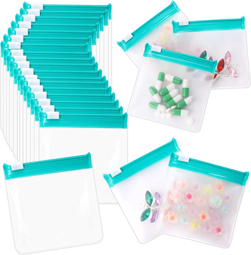 Sliverdew 24 Pcs Travel Pill Packets Pill Pouch Bags Reusable Zippered Medicine Bag Set Self Sealing Clear Plastic Medicine Organizer with Slide Lock Monday to Sunday Pill Baggies for Pills Small Items Storage